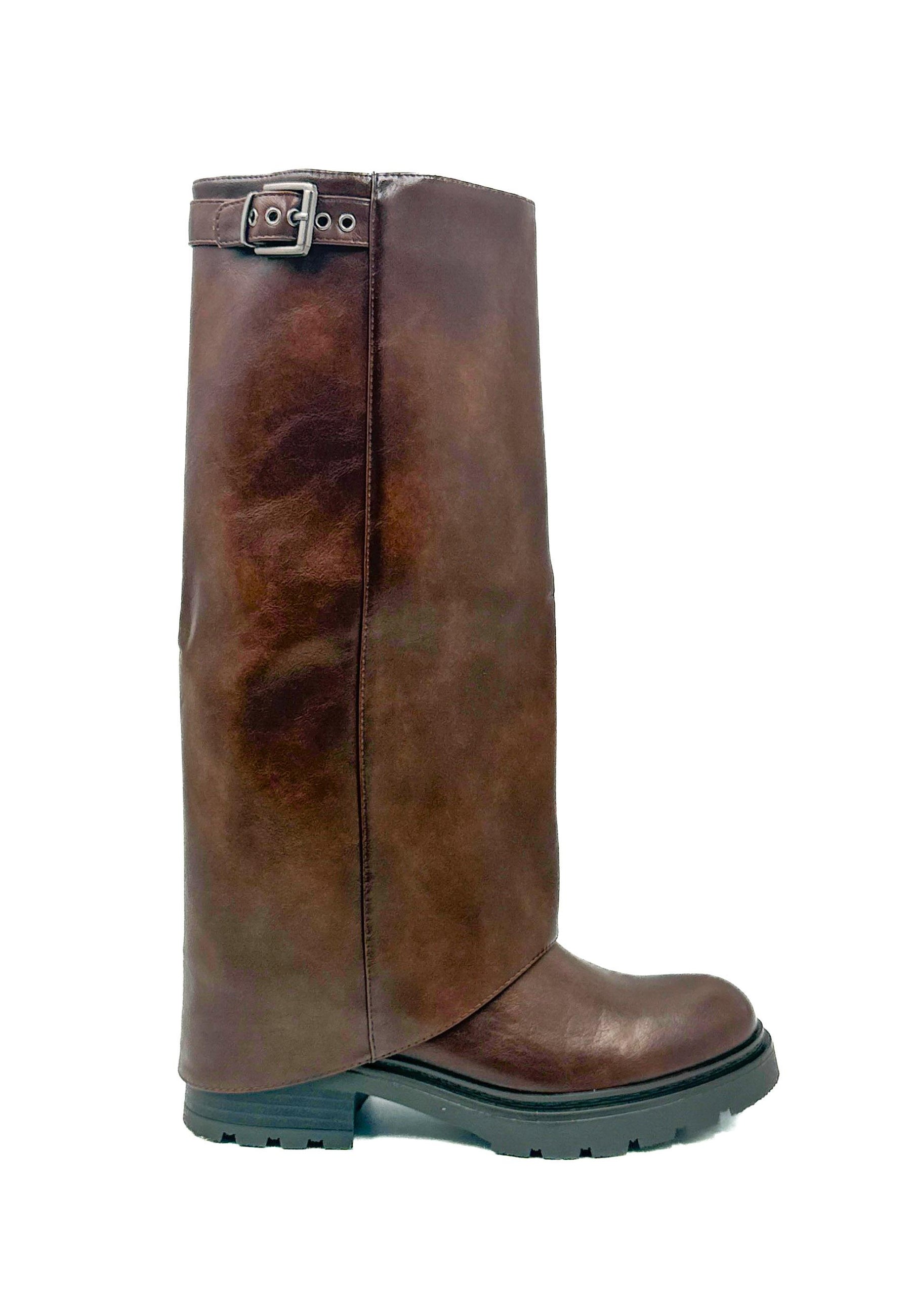 SUSY MIX -Stivale alto in pelle marrone   Bold, strong & ultra cool 181239/ MARRONE SUSY MIX 