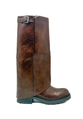 SUSY MIX -Stivale alto in pelle marrone   Bold, strong & ultra cool 181239/ MARRONE SUSY MIX 