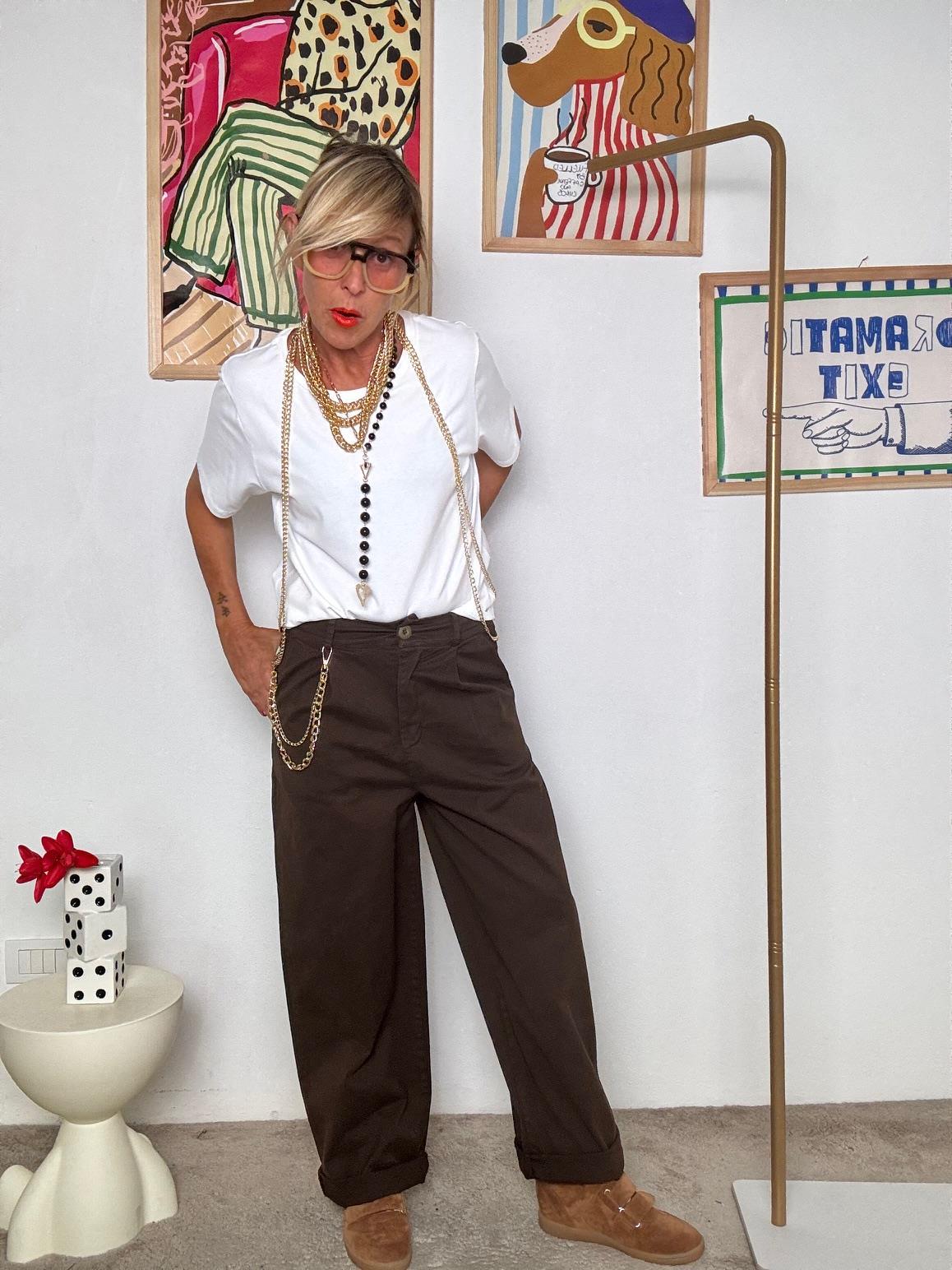 SUSY MIX - Pantaloni a gamba larga  Marrone scuro I253152/ MORO SUSY MIX 