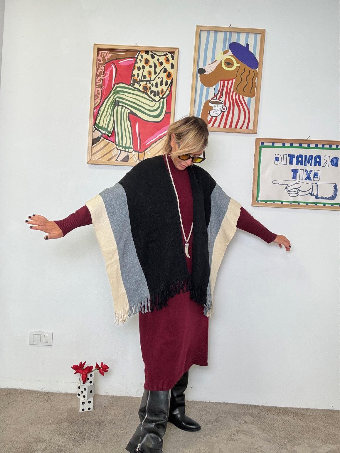 FEMALE - MANTELLA SOFT BLOCK  IL TUO ABBRACCIO DI STILE CO97000/ NERO/GRIGIO FEMALE 