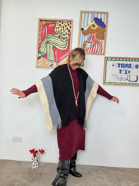 FEMALE - MANTELLA SOFT BLOCK  IL TUO ABBRACCIO DI STILE CO97000/ NERO/GRIGIO FEMALE 