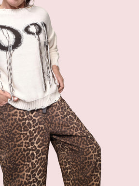 PHILIA LOFT -PANTALONE ANIMALIER IN VELLUTO R01L0967/ / ANIMALIER PHILIA LOFT 