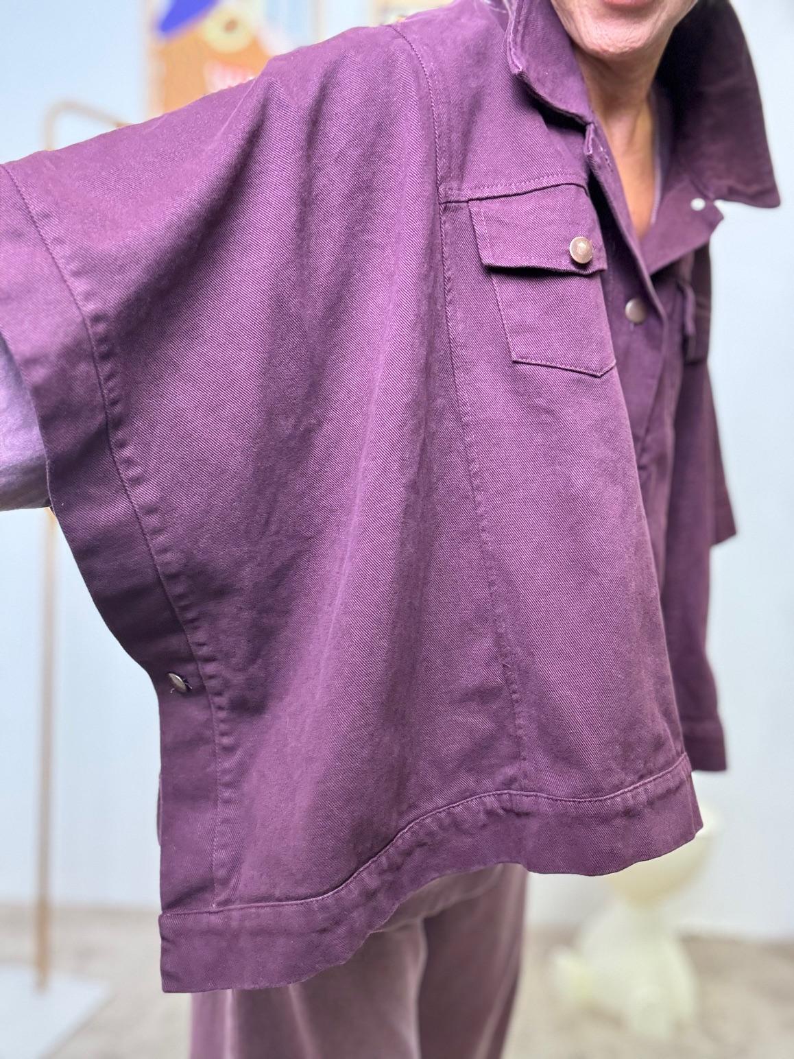 FEMALE - Poncho in Denim Bordeaux Urban Cape G11848/ BORGOGNA FEMALE 