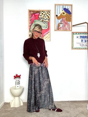 FEMALE - Gonna lunga fantasia jacquard donna  elegante, comoda e super chic 33832YDMR-2/ MORO/BOTTIGLIA FEMALE 