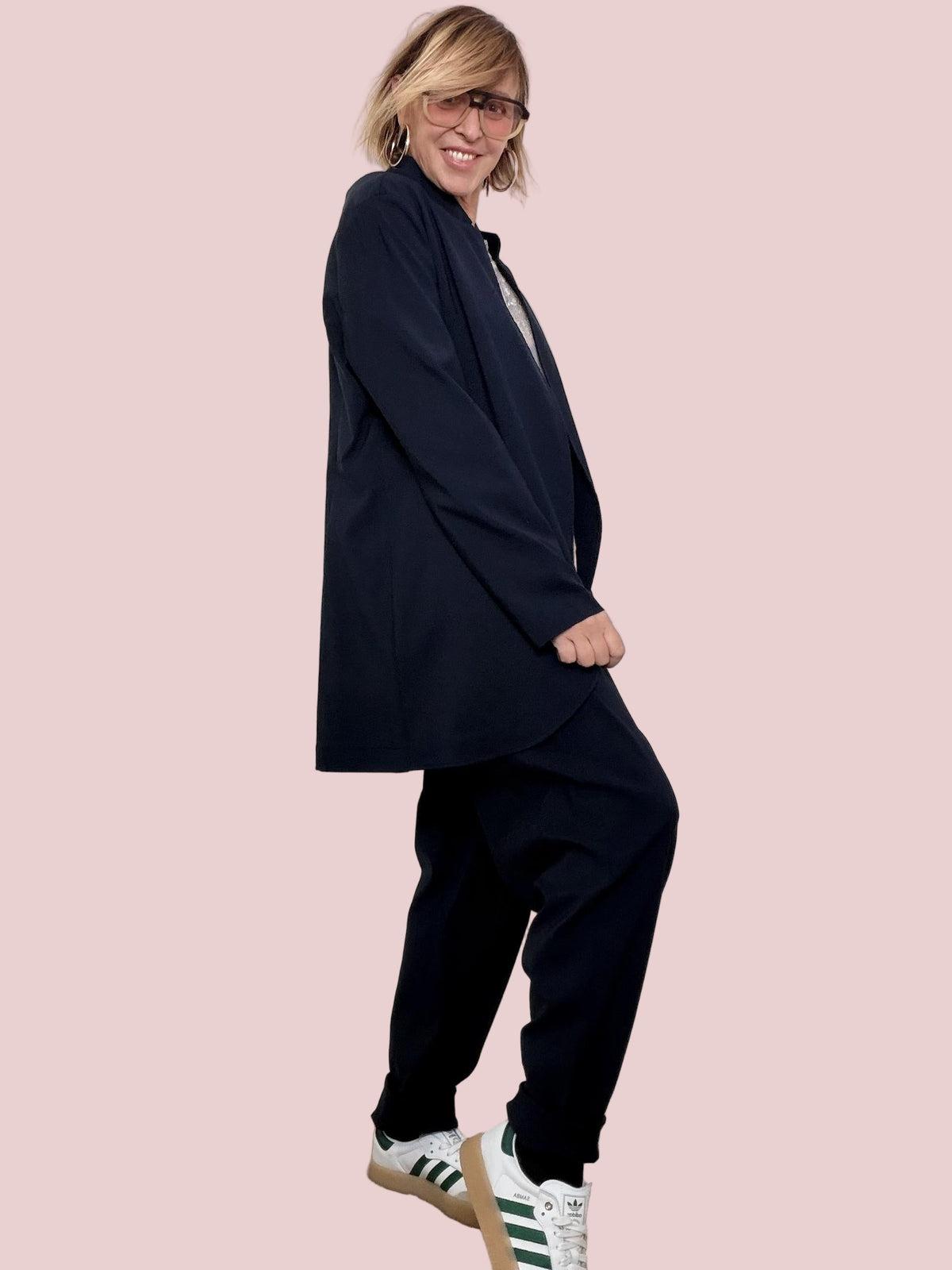 DEJA VU -  Giacca in bengalina  eleganza pratica e stile contemporaneo BLU A25UN605/ BLU DEJA VU 