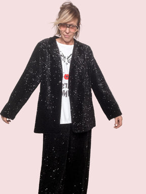 SUSY STAR - Giacca Stardust Soft  brillante, soffice e irresistibile STS7313/ NERO SUSY STAR 