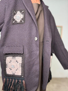 SUSY STAR - Giacca Cappottino Boho Chic STSS3085/ MORO SUSY STAR 