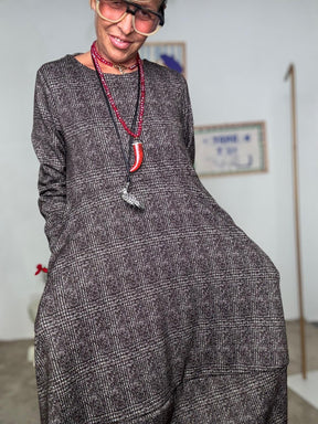 FEMALE - Abito a ovetto  comfort, stile e silhouette contemporanea 36190ZZTH/ CHECK MARRONE FEMALE 