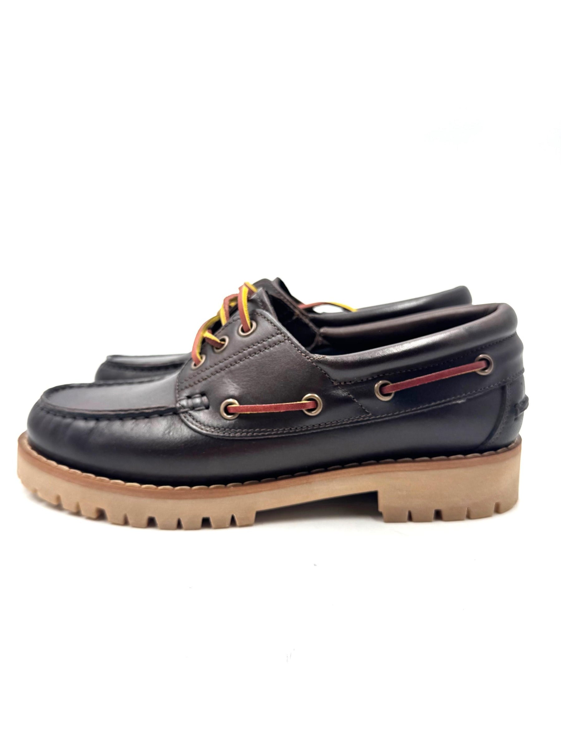 DIVINE FOLLIE - Scarpe donna in pelle stile boat con suola carrarmato 50D/ TDM DIVINE FOLLIE 