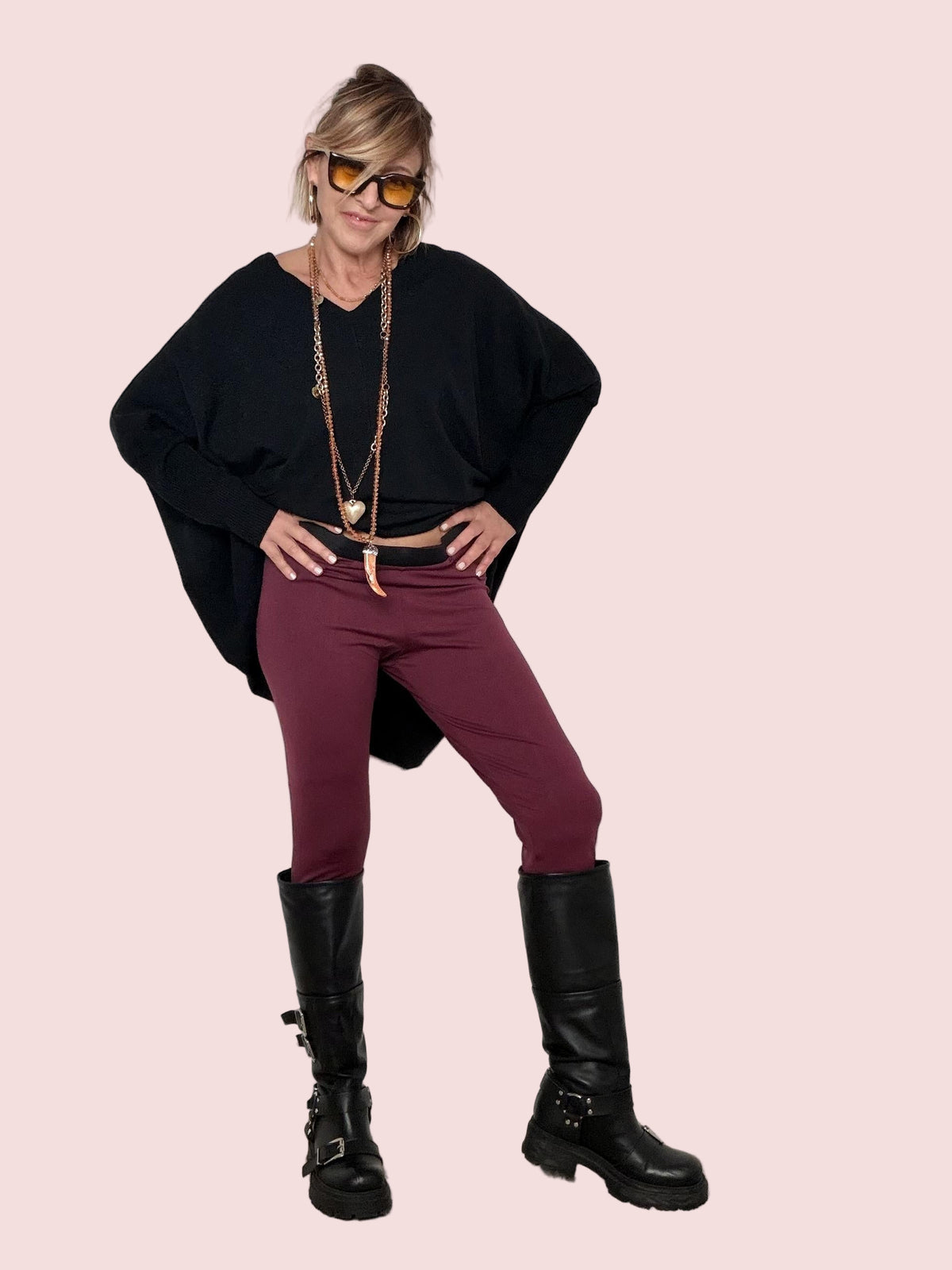 SUSY STAR - Leggingsi basic vimp   Comfort e versatilità STSY0337/ VINO SUSY STAR 