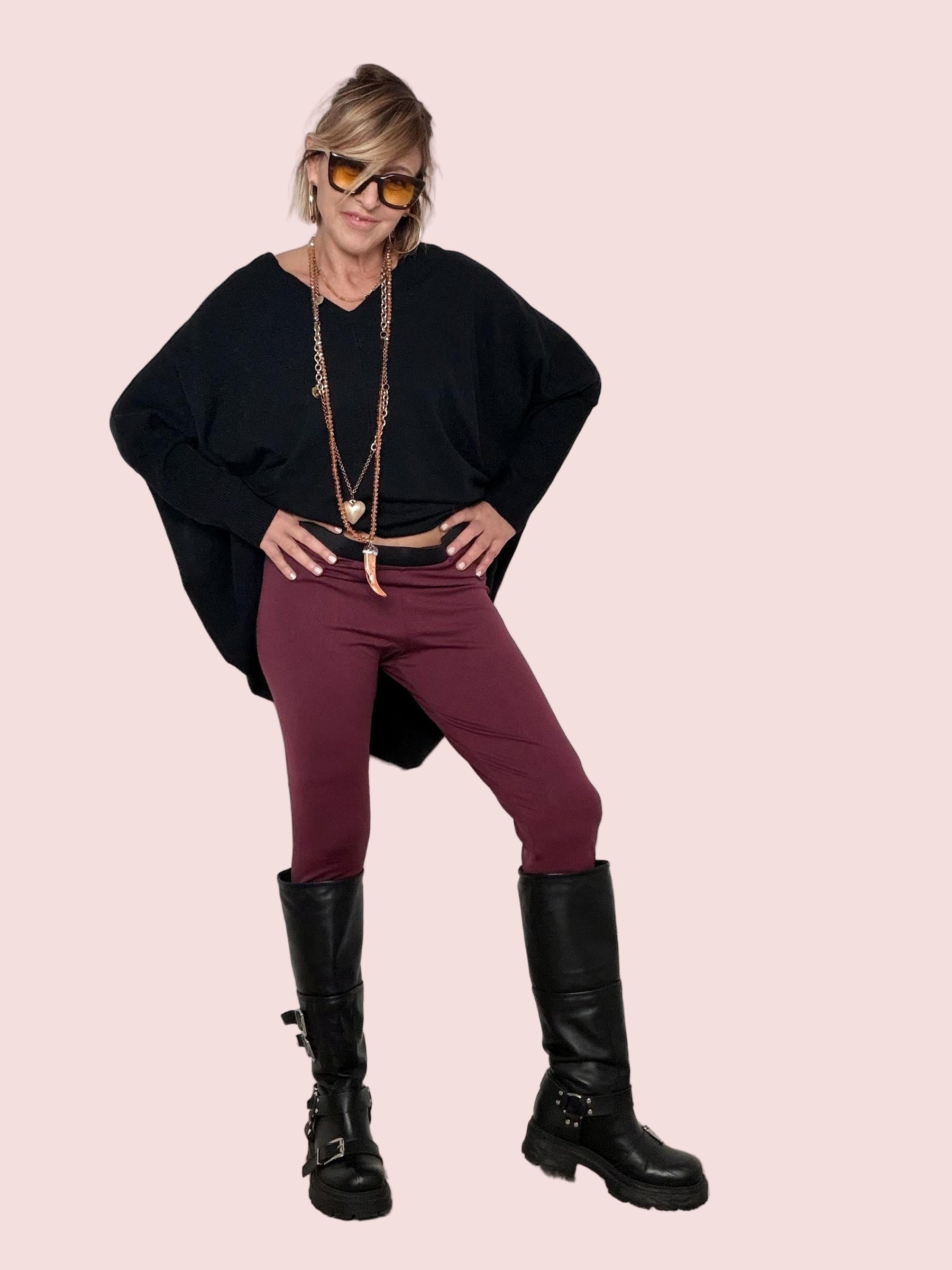 SUSY STAR - Leggingsi basic vimp   Comfort e versatilità STSY0337/ VINO SUSY STAR 