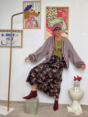 SUSY MIX - GONNA LUNGA FLOREALE  UN FIORE DI STILE G63111GX1184/ VINO SUSY MIX 