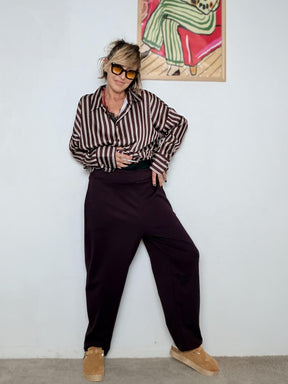 SUSY STAR - Pantalone in Punto Milano Easy Chic VINO STSY0345/ VINO SUSY STAR 