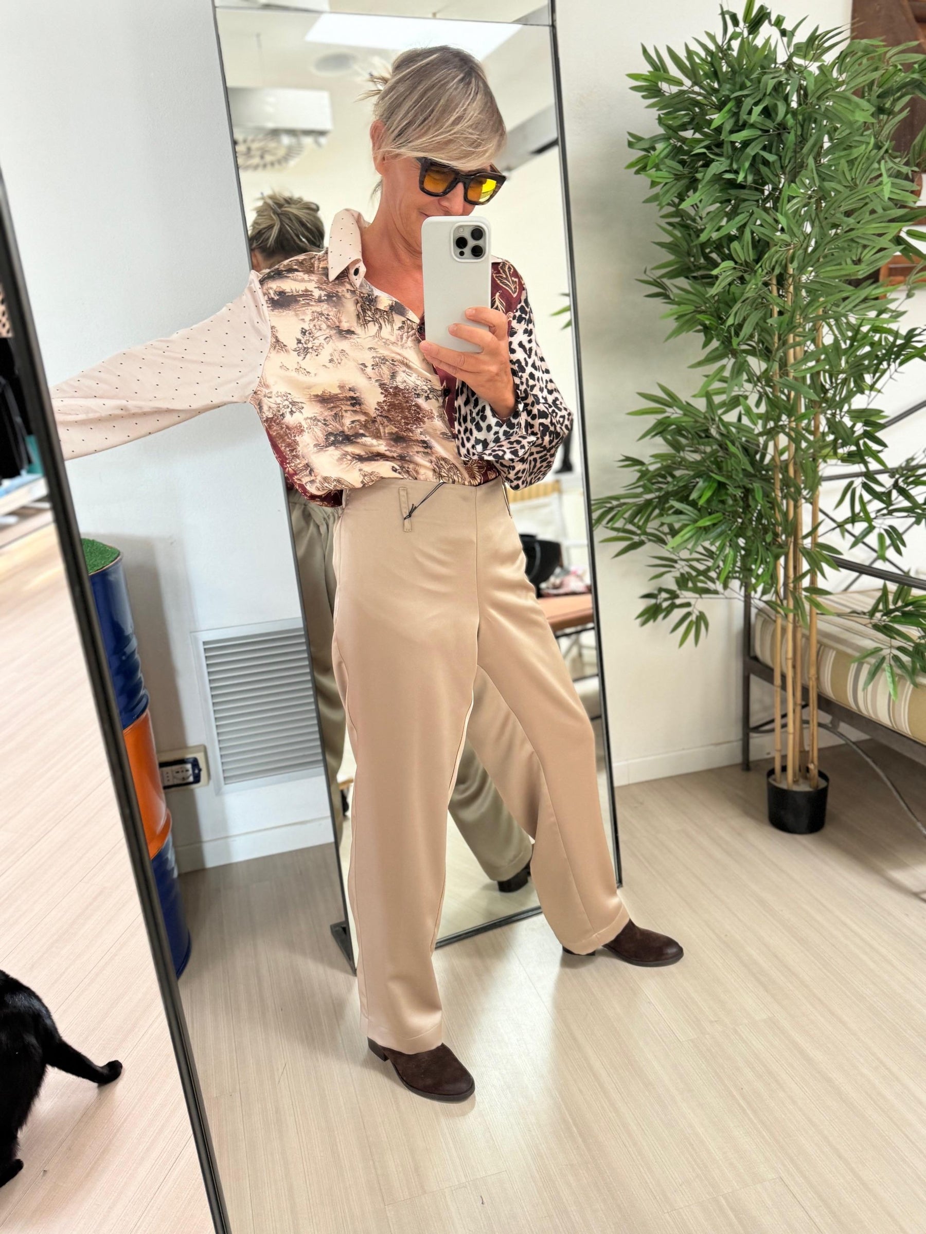 SUSY STAR - PANTALONE RASO VITA ALTA - PLATINO STSUSY853/ PLATINO SUSY STAR 