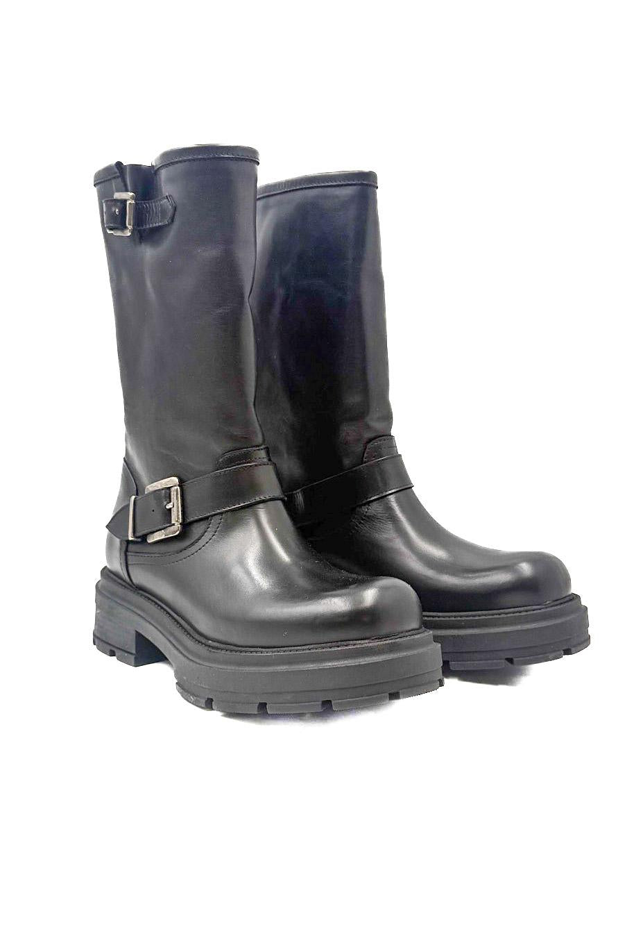 DIVINE FOLLIE - STIVALE ANFIBIO CON FIBBIE 01/ NERO DIVINE FOLLIE 