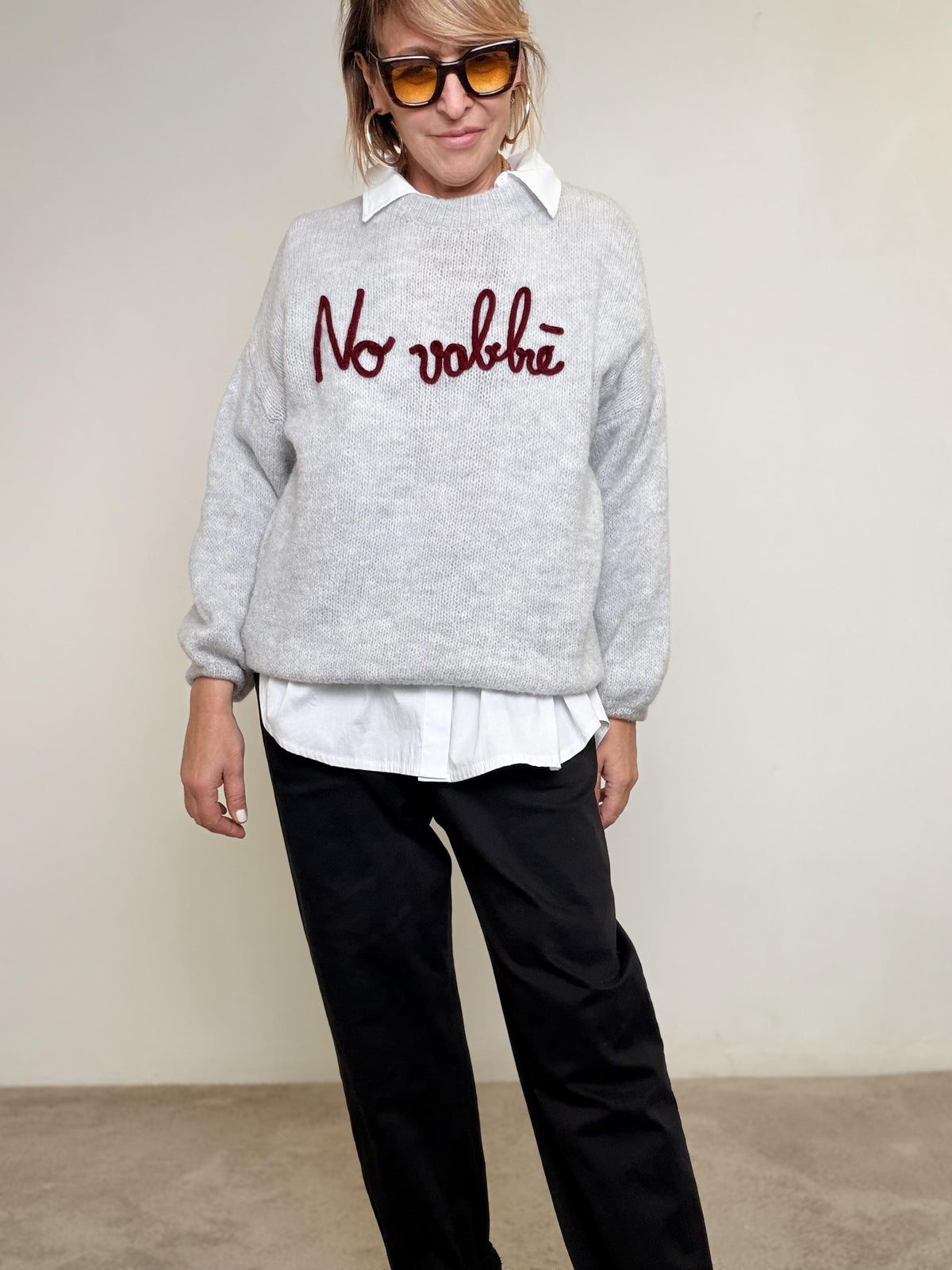 FEMALE - Maglia over No vabbè GRIGIO A2702/ GRIGIO FEMALE 