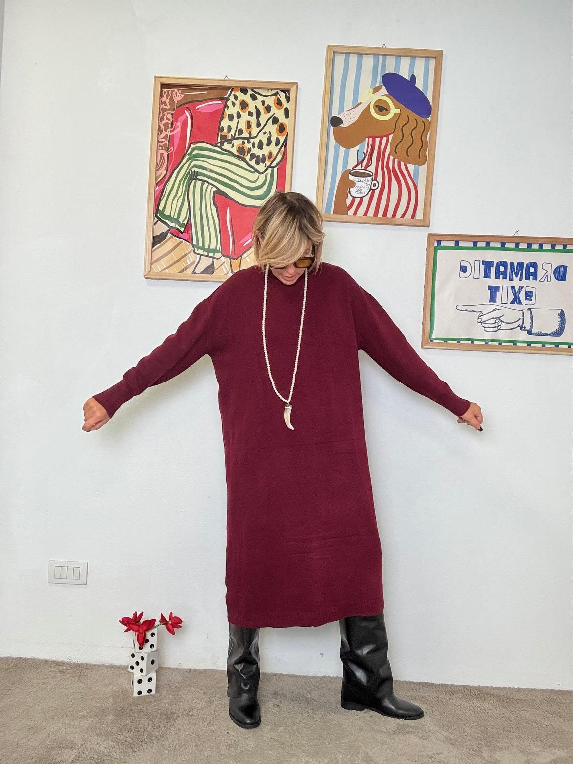 FEMALE - ABITO MUSE  ESSENZIALE E CHIC vino ZM22038/ VINO FEMALE 