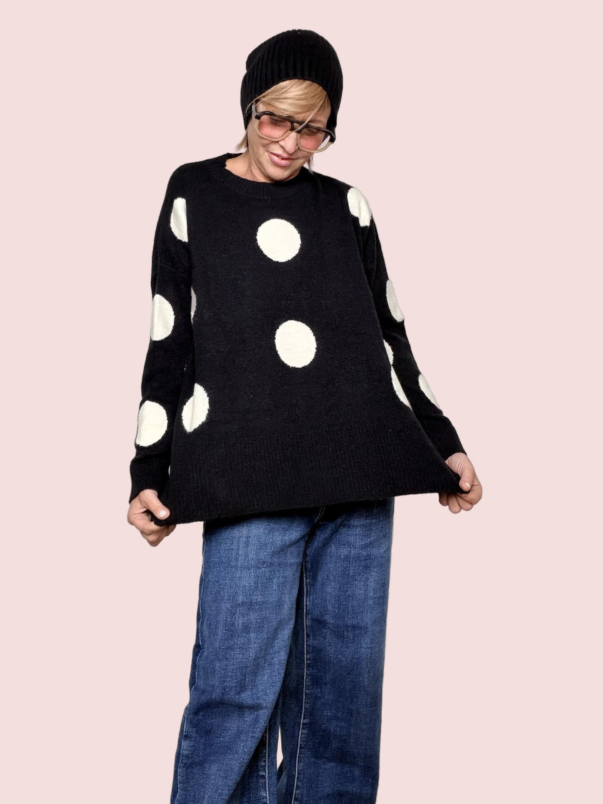 DEJA VU - Maglia Happy Pois NERO A25IL409/ NERO DEJA VU 