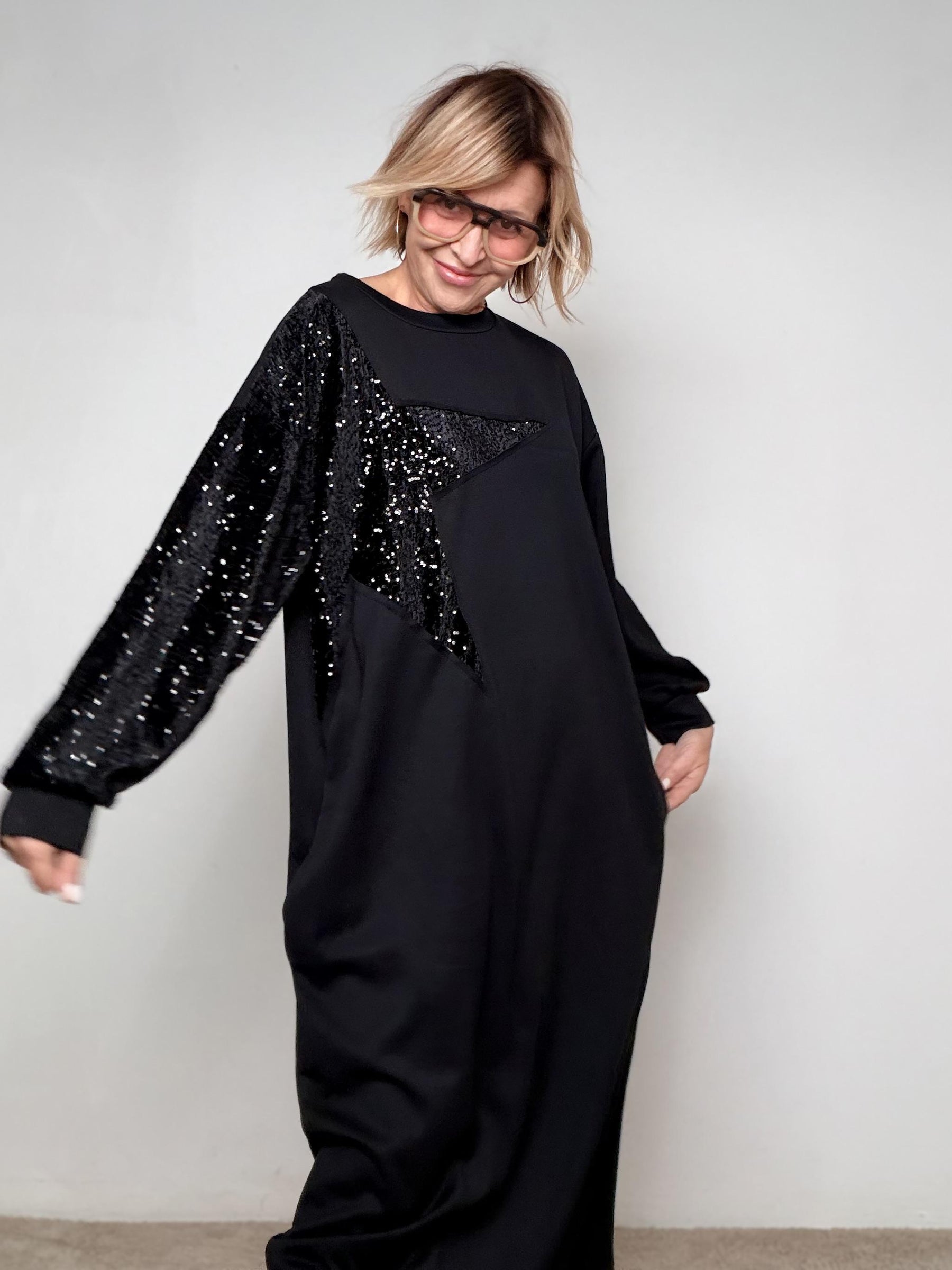 FEMALE - Abito Stella Superstar  comfort che brilla NERO L3M369/ NERO/NERO FEMALE 