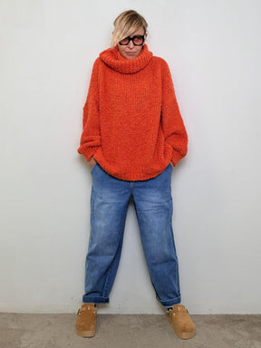 FEMALE - MAXI MAGLIA NUVOLETTA SOFT  il pullover che ti avvolge con leggerezza 9633/ ARANCIO FEMALE 