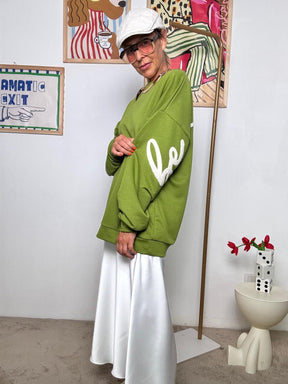 FEMALE - Felpa Oversize "Happy Mood"  Comfort con Personalità! OLIVA R51109/ OLIVA FEMALE 
