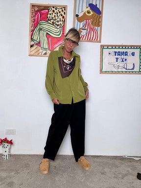 FEMALE - Pantaloni neri donna a gamba larga  eleganti, comodi e versatili BS0793/ NERO FEMALE 