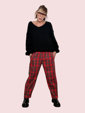 FEMALE - Pantalone Tartan Cozy  grintoso, morbido e pieno di personalità P6404Q/ TARTAN ROSSO FEMALE 
