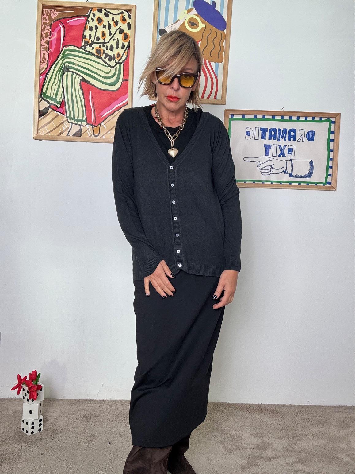 SUSY STAR - Cardigan basic chic NERO ST2504/ NERO SUSY STAR 