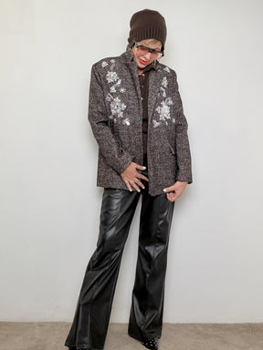 HAVE ONE - Cappotto Bloom Couture  Eleganza che non passa inosservata KMA-P066/ SPINATO MARRONE HAVE ONE 