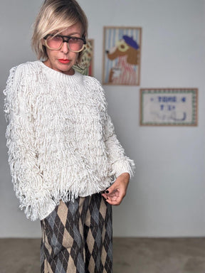 SOUVENIR - Maglia Soft Fringe panna V38A0396/ PANNA SOUVENIR 