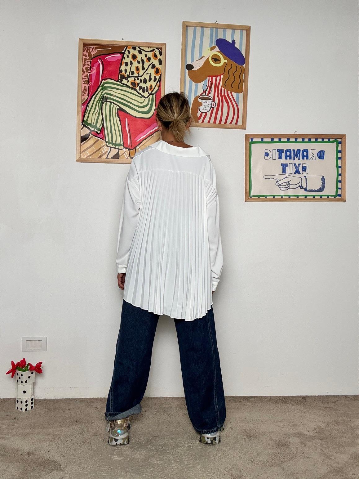 FEMALE - Camicia over in tessuto leggero color panna 33598PK/ PANNA FEMALE 