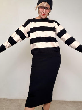 FEMALE - Maglia Bold Stripes  La riga che fa outfit da sola ZS5261/ RIGA BEIGE FEMALE 