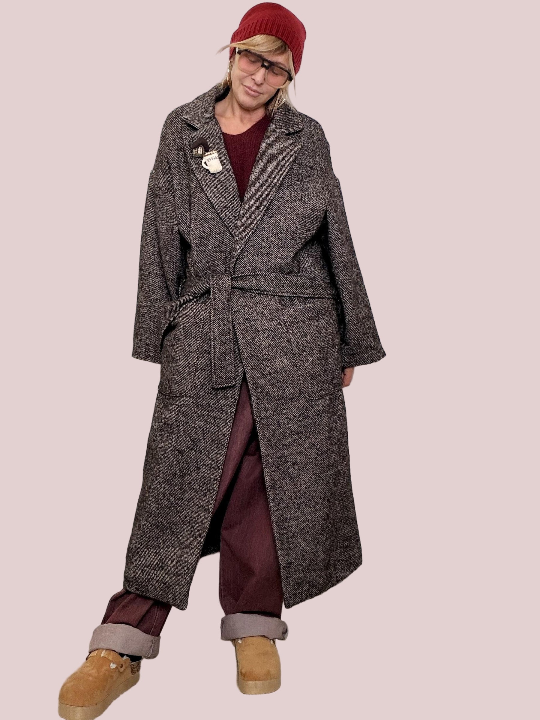 PHILIA LOFT - Cappotto Maxi Relax D01N0856/ MORO PHILIA LOFT 