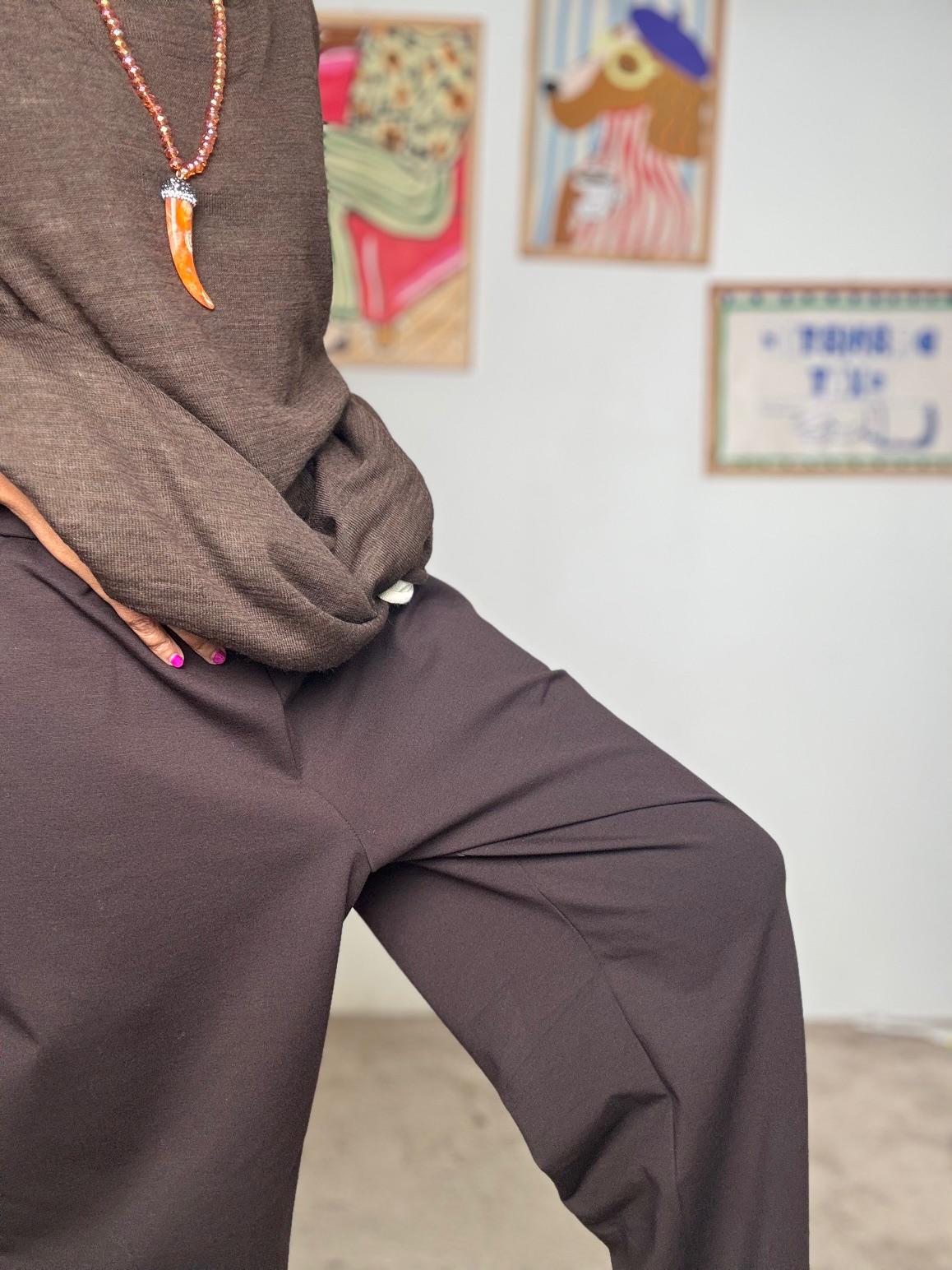 SUSY STAR - Pantalone in punto Milano: eleganza e comfort quotidiano PA645SST056/ MORO SUSY STAR 