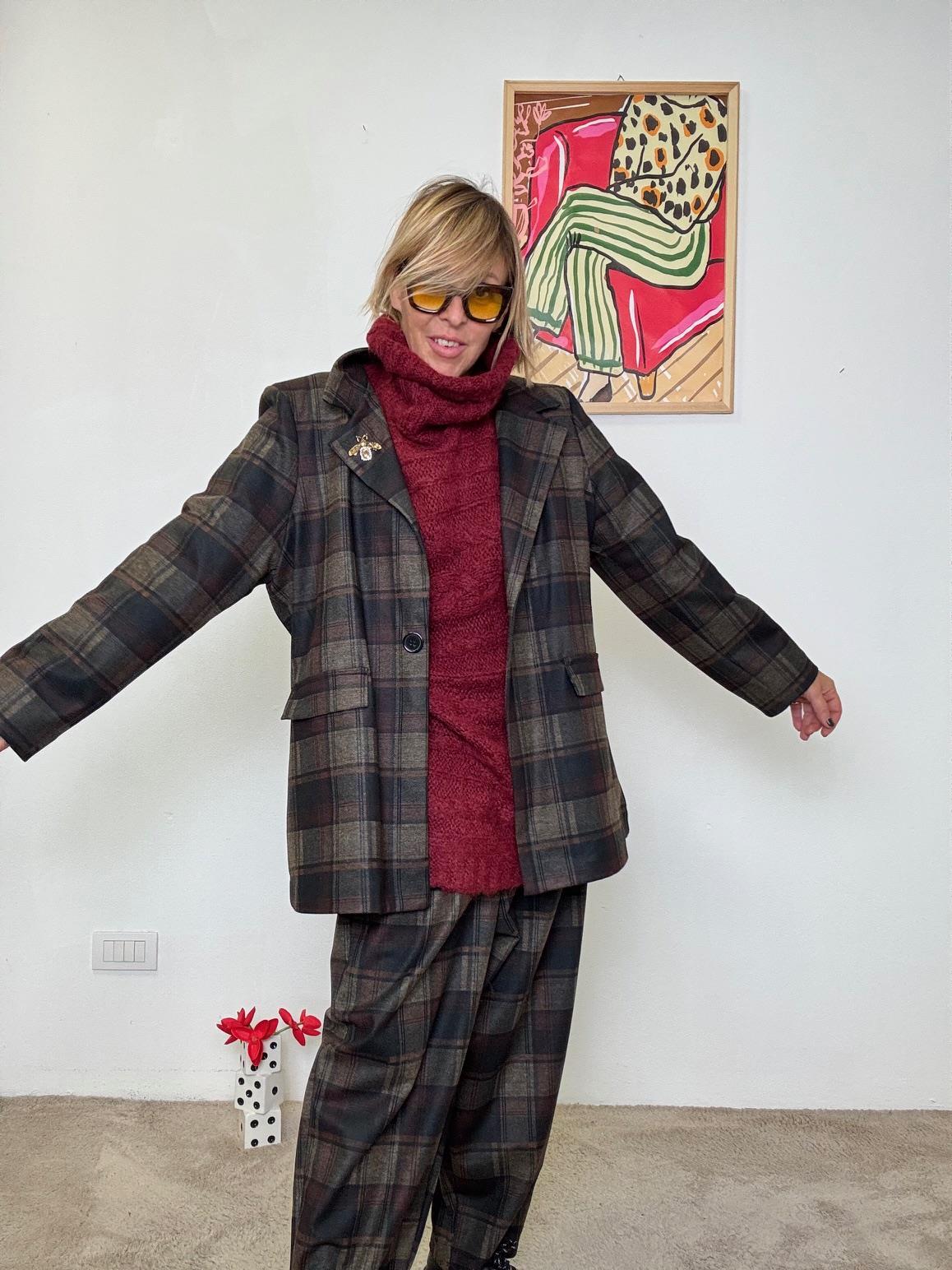 SUSY STAR - MAGLIA CON MANICOTTI VINO ST3WM221 VINO SUSY STAR 