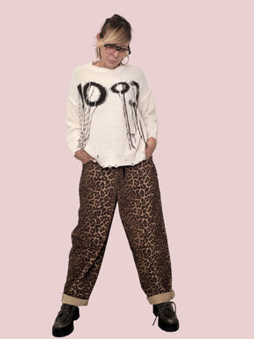 PHILIA LOFT -PANTALONE ANIMALIER IN VELLUTO R01L0967/ / ANIMALIER PHILIA LOFT 