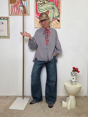 FEMALE - Camicia Bistrot Poetico  Il quadretto che ti cambia la giornata BLU WM2518/ BLU FEMALE 