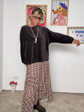 FEMALE - Maglia in Ciniglia Soft Glam choco M54659/ CHOCO FEMALE 