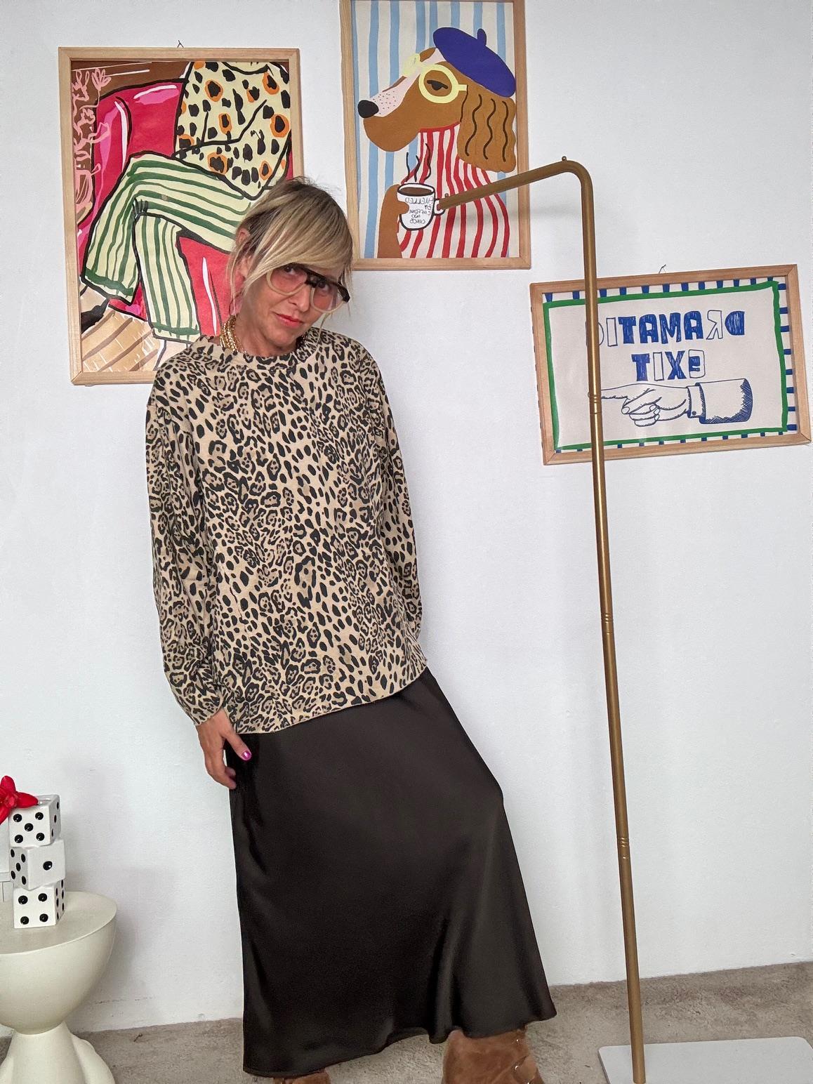 SUSY STAR - Gonna lunga satinata  Marrone cioccolato STF8464SU/ MANDORLA SUSY STAR 