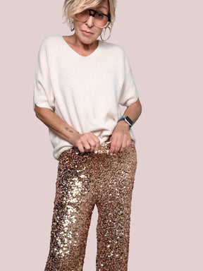 FEMALE - Pantalone Full Sparkle P18108/ ORO FEMALE 