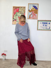 DEJA VU - Gonna lunga in pizzo con doppio effetto VINO A25AN302/ VINO DEJA VU 