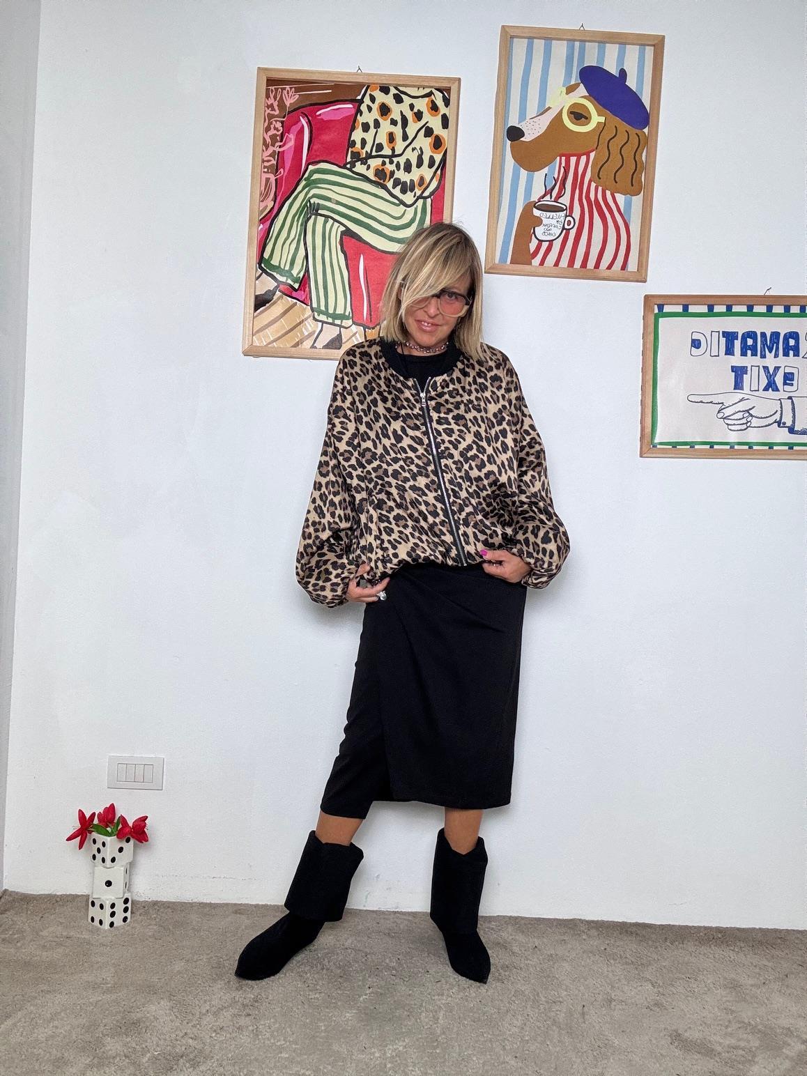 SUSY  MIX - Bomber double face donna  fantasia floreale e animalier 59181/ ANIMALIER SUSY MIX 