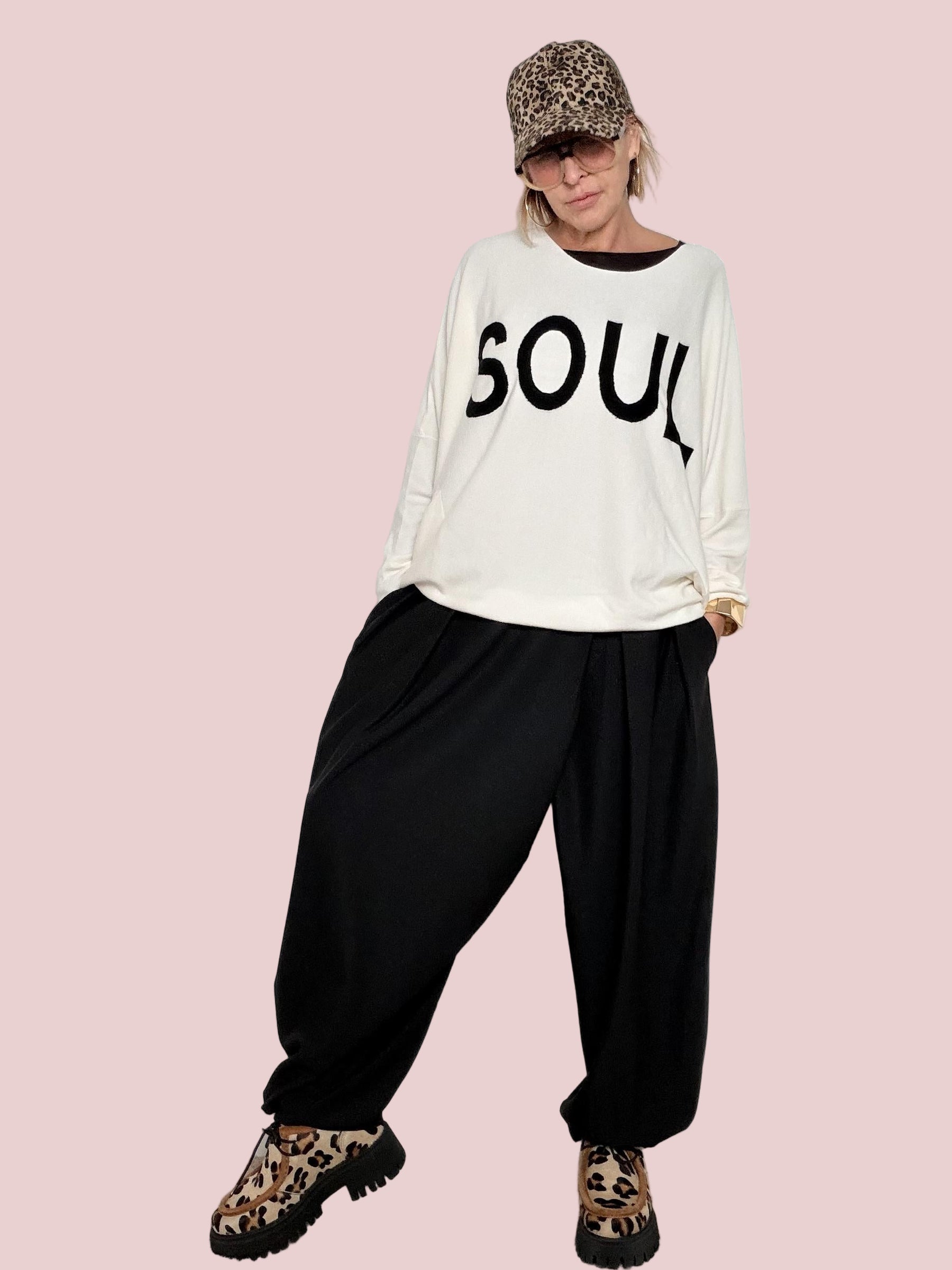 SUSY STAR - Pantalone Cocoon SofT LUREX NERO STS7317/ NERO SUSY STAR 