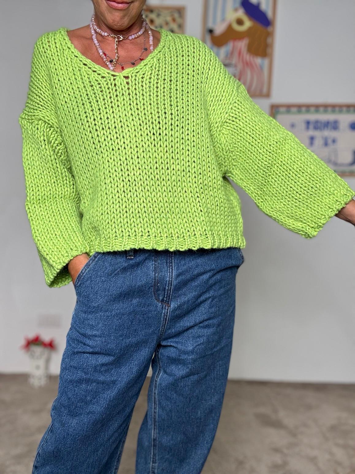 FEMALE - Maglia a Maglia Grossa Easy Chic LIME 3247/ LIME FEMALE 