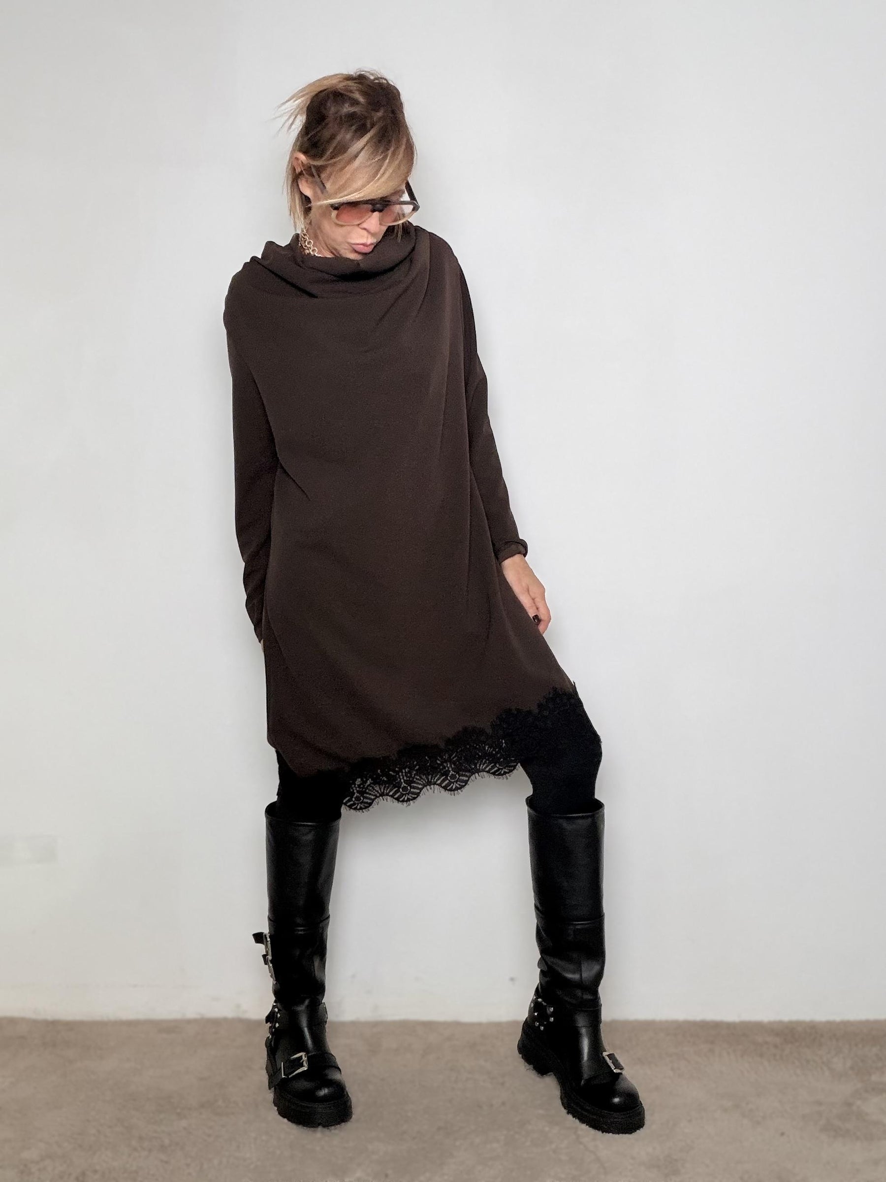 FEMALE - Abito Choco Lace 39065HSC/ MORO FEMALE 