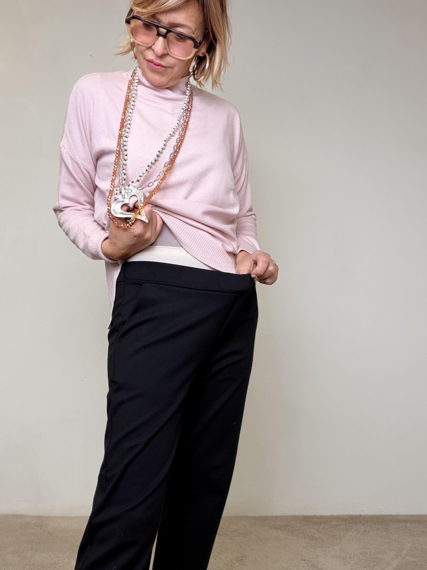 DEJA VU - PANTALONE EASY CHIC A25AP210/ NERO DEJA VU 