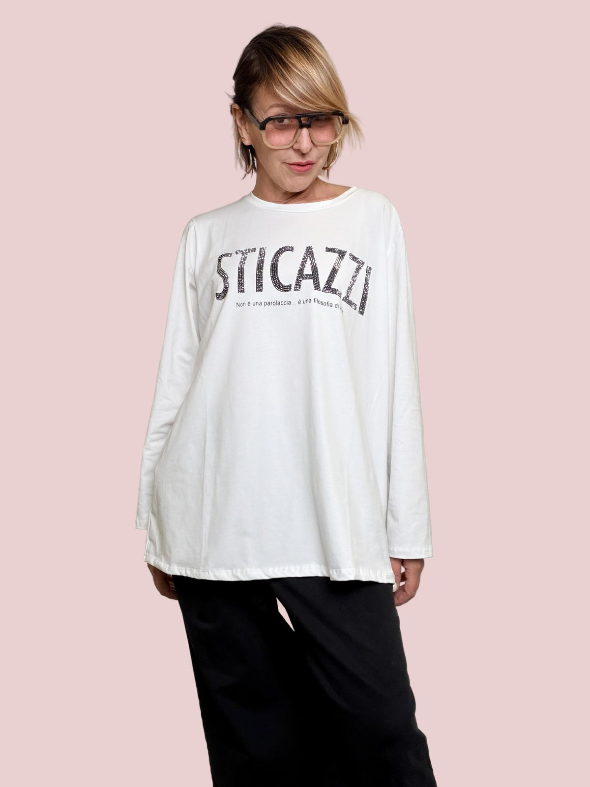 SUSY STAR - T-shirt Sticazzi Philosophy STL15/ BIANCO SUSY STAR 