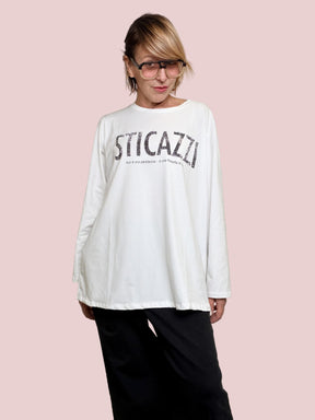 SUSY STAR - T-shirt Sticazzi Philosophy STL15/ BIANCO SUSY STAR 