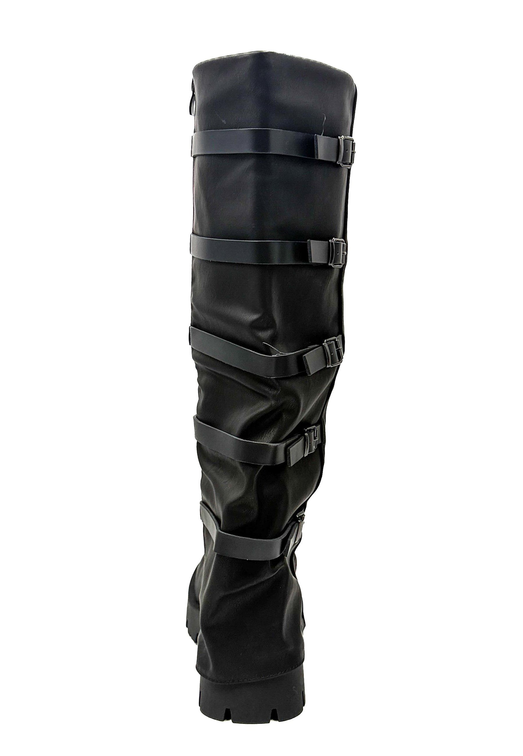 FEMALE - Stivali alti neri con fibbie  Stile grunge urbano nero 7670A/ NERO FEMALE 