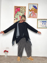 SUSY STAR - Cardigan bicolor nero e grigio STM78398/ NERO SUSY STAR 